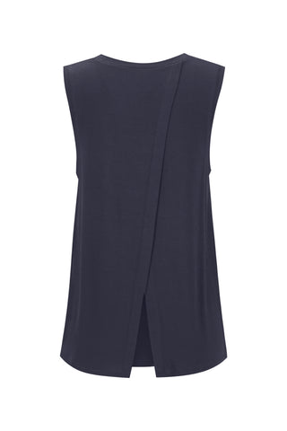 Bamboo Tank with Back Tie - Navy