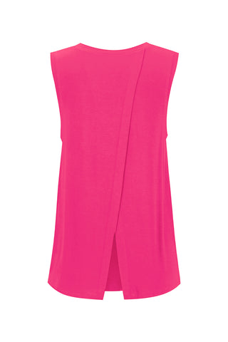 Bamboo Tank with Back Tie - Raspberry