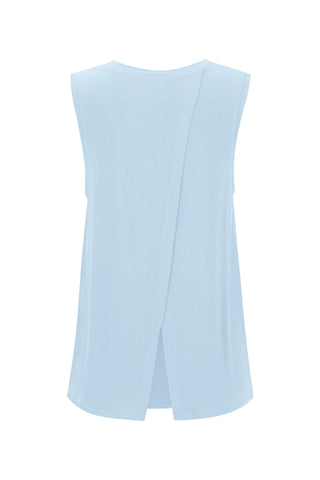 Bamboo Tank with Back Tie - Sky Blue