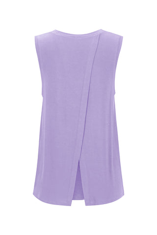 Bamboo Tank with Back Tie - Violet