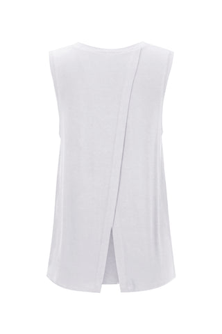 Bamboo Tank with Back Tie - White