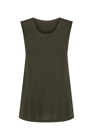 Bamboo Tank with Back Tie - Khaki