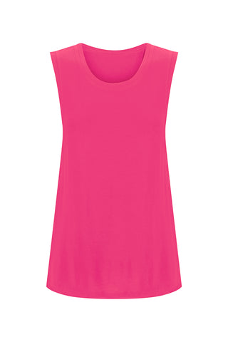Bamboo Tank with Back Tie - Raspberry
