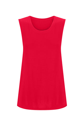 Bamboo Tank with Back Tie - Red