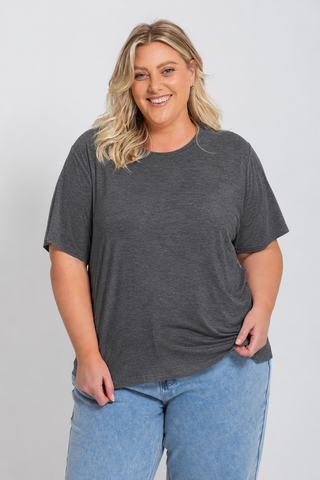 Classic Bamboo T-Shirt - Dark Grey Marle
