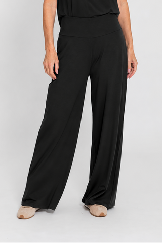 Bamboo Palazzo Pant - Black