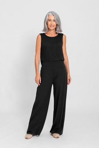 Bamboo Boat Neck Tank - Black