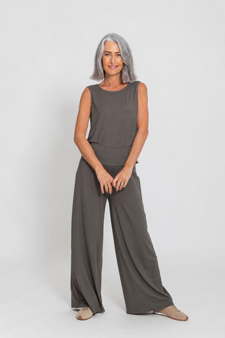 Bamboo Boat Neck Tank - Khaki - Active Truth - Image 2