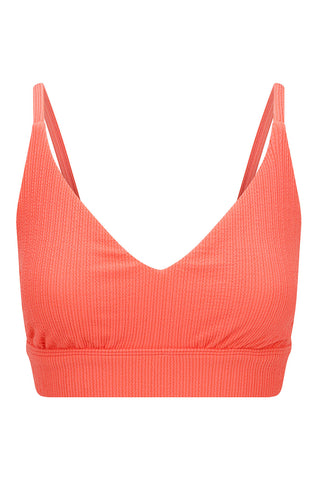 Byron Adjustable Bikini Top - Sunset Coral Texture