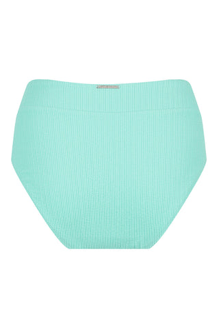 Byron High Waisted Bikini Bottom - Aqua Texture