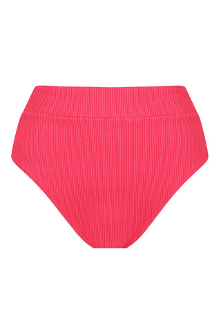 Byron High Waisted Bikini Bottom - Raspberry Texture