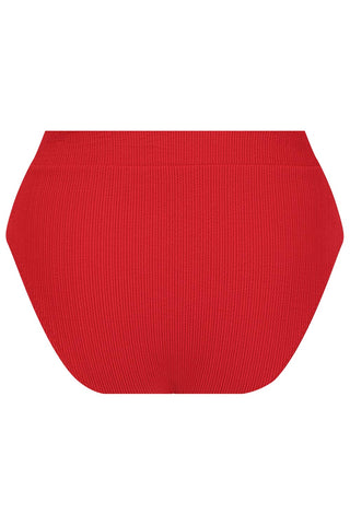 Byron High Waisted Bikini Bottom - Red Texture