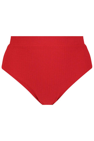 Byron High Waisted Bikini Bottom - Red Texture