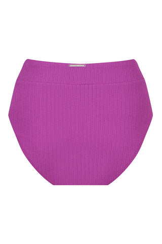 Byron High Waisted Bikini Bottom - Violet Texture