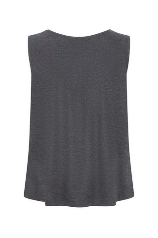 Bamboo Boat Neck Tank - Dark Grey Marle