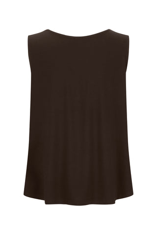 Bamboo Boat Neck Tank - Espresso