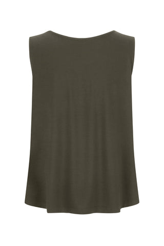 Bamboo Boat Neck Tank - Khaki