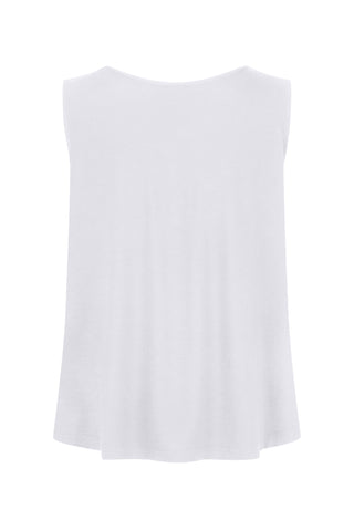 Bamboo Boat Neck Tank - White