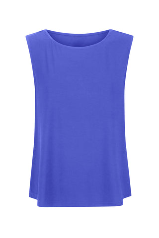 Bamboo Boat Neck Tank - Cobalt Blue