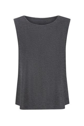 Bamboo Boat Neck Tank - Dark Grey Marle