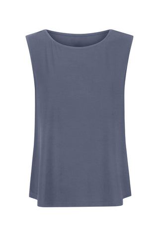 Bamboo Boat Neck Tank - Denim Blue