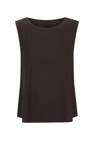 Bamboo Boat Neck Tank - Espresso