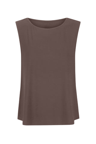 Bamboo Boat Neck Tank - Mocha