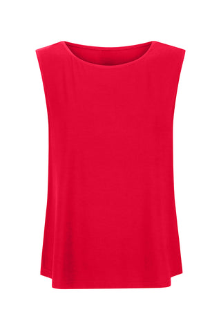 Bamboo Boat Neck Tank - Red