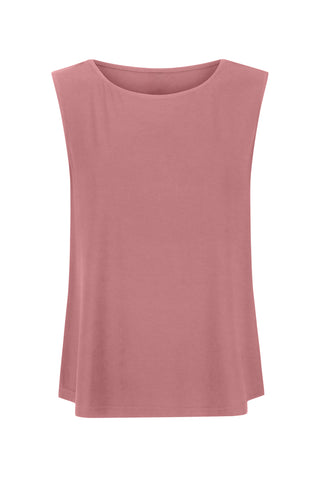 Bamboo Boat Neck Tank - Rosewood