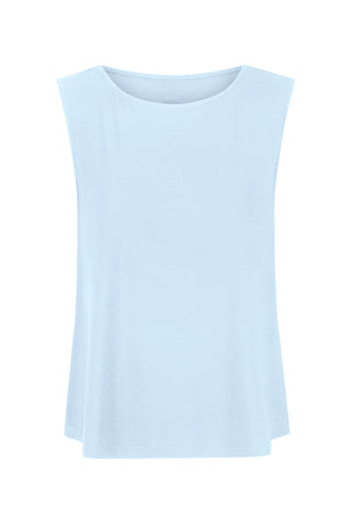 Bamboo Boat Neck Tank - Sky Blue