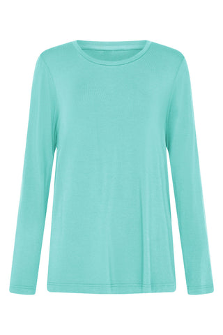 Bamboo Long Sleeve Top - Aqua