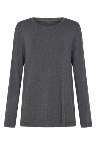 Bamboo Long Sleeve Top - Dark Grey Marle