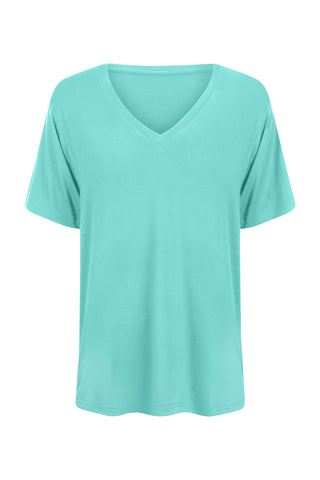Bamboo V-Neck T-Shirt - Aqua