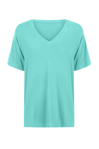 Bamboo V-Neck T-Shirt - Aqua