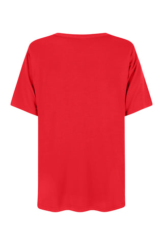 Bamboo V-Neck T-Shirt - Cherry