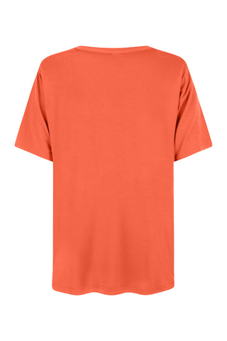 Bamboo V-Neck T-Shirt - Coral