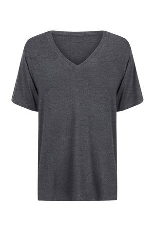 Bamboo V-Neck T-Shirt - Dark Grey Marle