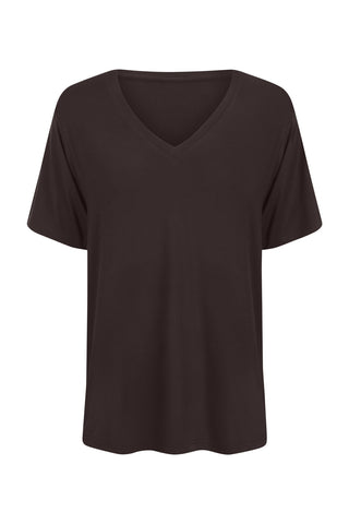 Bamboo V-Neck T-Shirt - Espresso