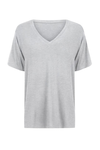 Bamboo V-Neck T-Shirt - Grey Marle