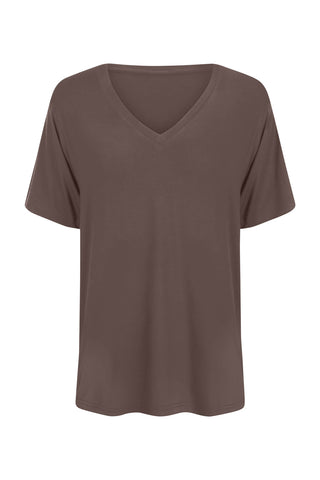 Bamboo V-Neck T-Shirt - Mocha