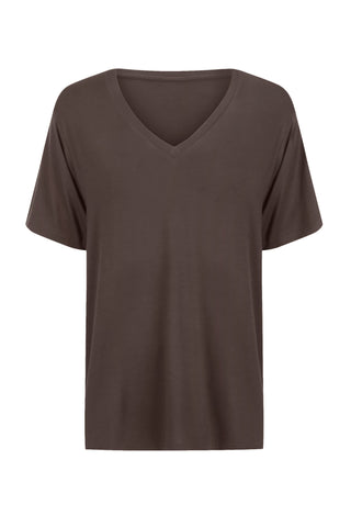 Bamboo V-Neck T-Shirt - Mocha