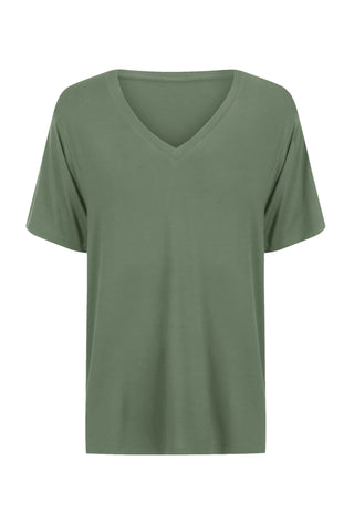 Bamboo V-Neck T-Shirt Moss