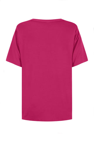 Bamboo V-Neck T-Shirt - Raspberry
