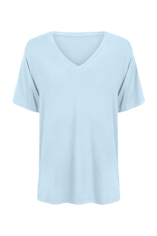 Bamboo V-Neck T-Shirt - Sky Blue