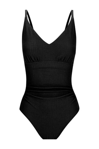 Long Torso Coolum Core Support One Piece Swim - Black Texture