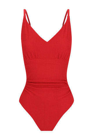 Coolum Core Support One Piece Swim - Red Texture