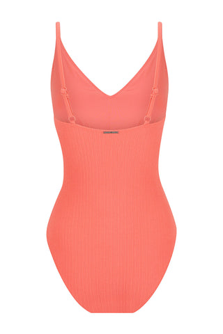 Coolum Core Support One Piece Swim - Sunset Coral Texture