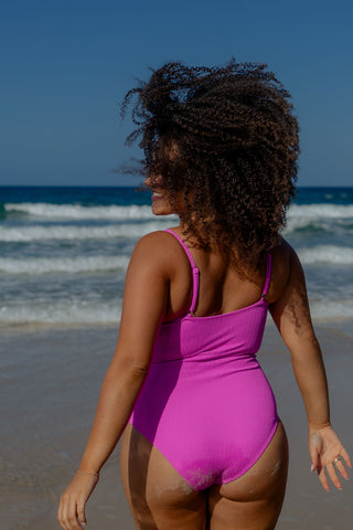Coolum Core Support One Piece Swim - Hot Pink Texture