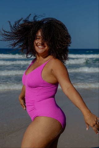 Coolum Core Support One Piece Swim - Hot Pink Texture