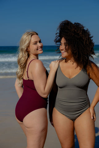Coolum Core Support One Piece Swim - Khaki Texture